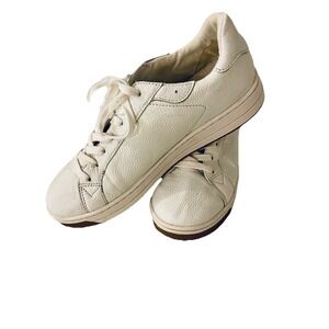 Michael Kors Cream White Leather Lace-Up Sneakers